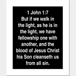 1 John 1:7  Bible Verse Typography KJV Posters and Art